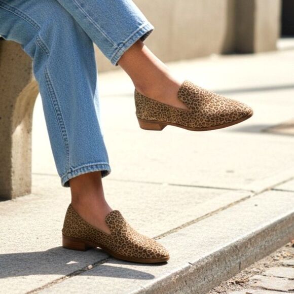 LUCKY BRAND Cahill Cheetah Print Soft Suede Leather Flats 9.5 - Picture 2 of 7